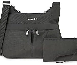 Baggallini Cross Over Crossbody Women Lightweight Water-Resistant Nylon Organized Travel Bag Purse