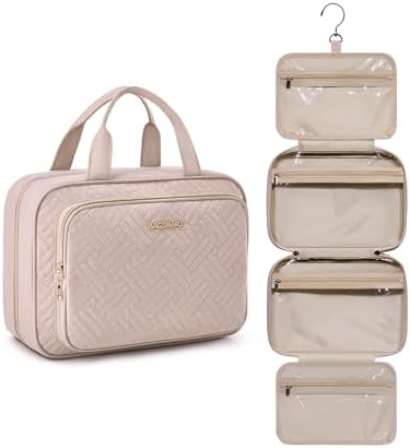 Toiletry Bag Smart Hanging Travel Makeup Organizer TSA Approved Transparent | Travel Makeup Organizer with Hanging Feat