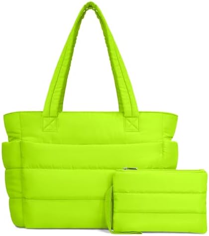 TOPDesign Lightweight Puffy Handbag for Women Travel TOPDesign Quilted Shoulder Bag for Women Work TOPDesign Puffer Tote