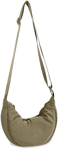 EVGLOW Nylon Crescent Crossbody Bag - Trendy Women's Travel Sling Bag EVGLOW Nylon Crescent Crossbody Bag - Small Men's