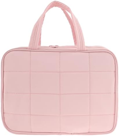 Toiletry Bag Compartmental Organizer Travel BagPortable Foldable with Anti-slip Metal Hook(Beige) Toiletry Bag Compart