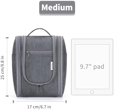 Narwey Large Blue Leaf Hanging Toiletry Bag for Women Travel and Men Cosmetics Organizers