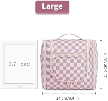 Narwey Large Blue Leaf Hanging Toiletry Bag for Women Travel and Men Cosmetics Organizers
