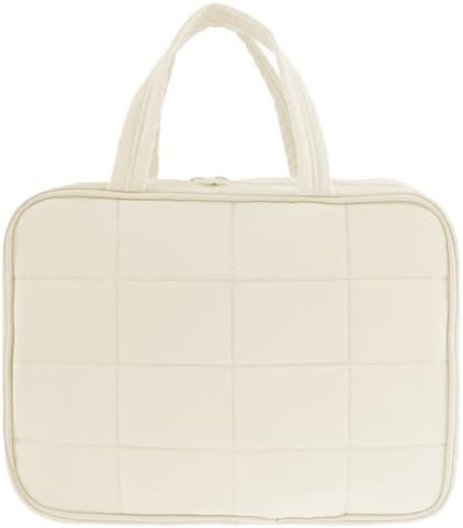 Toiletry Bag Compartmental Organizer Travel BagPortable Foldable with Anti-slip Metal Hook(Beige) Toiletry Bag Compart