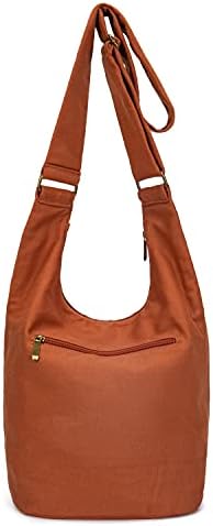 Coton Pose Women's Hippie Crossbody Bag - Top Zip Large Capacity Canvas Sling Bag - Handmade Jacquard Cloth