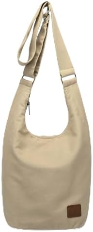 Coton Pose Women's Hippie Crossbody Bag - Top Zip Large Capacity Canvas Sling Bag - Handmade Jacquard Cloth