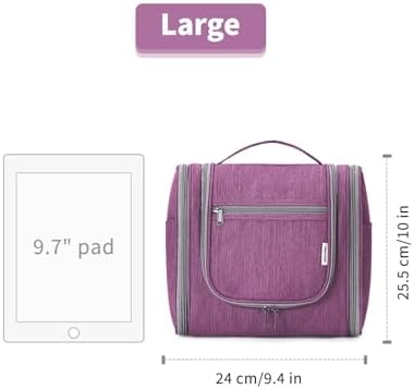 Narwey Large Blue Leaf Hanging Toiletry Bag for Women Travel and Men Cosmetics Organizers