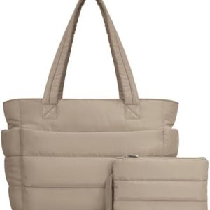 TOPDesign Lightweight Puffy Handbag for Women Travel TOPDesign Quilted Shoulder Bag for Women Work TOPDesign Puffer Tote
