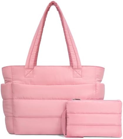 TOPDesign Lightweight Puffy Handbag for Women Travel TOPDesign Quilted Shoulder Bag for Women Work TOPDesign Puffer Tote