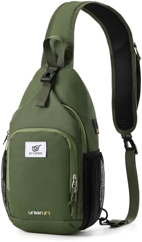SKYSPER Anti-RFID Crossbody Sling Backpack for Women Men(Army Green) SKYSPER Travel Hiking Crossbody Bag for Women Men