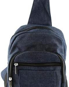 Smart Protection RFID Handbag for Travel | Stylish Denim Sling Bag for Women | Durable Blue Denim Slingshot Handbag