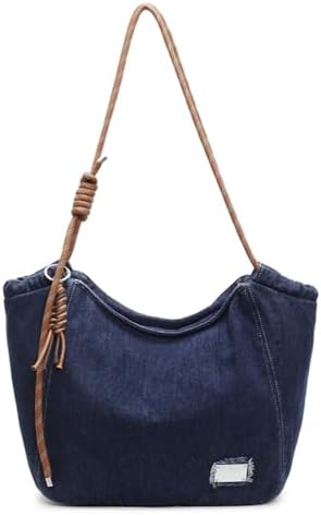 Women Casual Denim Shoulder Handbag with Large Capacity for Every Day Use | LIZHAOCAI Women's Casual Denim Tote Bag wit