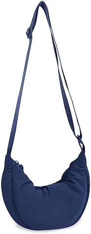 EVGLOW Nylon Crescent Crossbody Bag - Trendy Women's Travel Sling Bag EVGLOW Nylon Crescent Crossbody Bag - Small Men's
