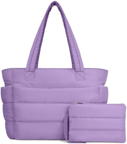 TOPDesign Lightweight Puffy Handbag for Women Travel TOPDesign Quilted Shoulder Bag for Women Work TOPDesign Puffer Tote