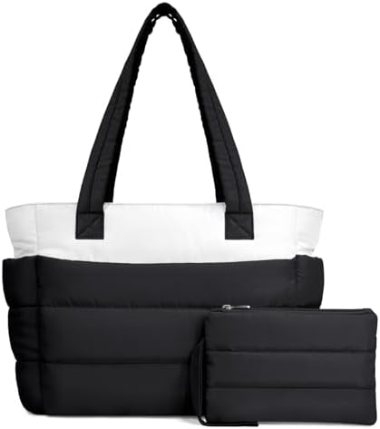 TOPDesign Lightweight Puffy Handbag for Women Travel TOPDesign Quilted Shoulder Bag for Women Work TOPDesign Puffer Tote