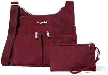 Baggallini Cross Over Crossbody Women Lightweight Water-Resistant Nylon Organized Travel Bag Purse