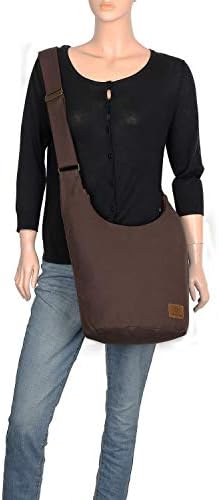 Coton Pose Women's Hippie Crossbody Bag - Top Zip Large Capacity Canvas Sling Bag - Handmade Jacquard Cloth