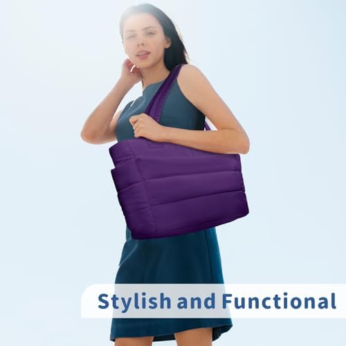TOPDesign Lightweight Puffy Handbag for Women Travel TOPDesign Quilted Shoulder Bag for Women Work TOPDesign Puffer Tote