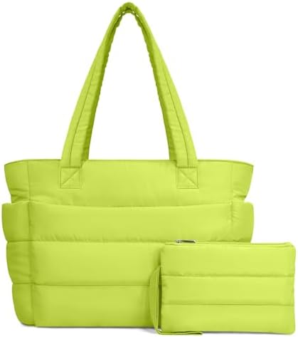 TOPDesign Lightweight Puffy Handbag for Women Travel TOPDesign Quilted Shoulder Bag for Women Work TOPDesign Puffer Tote