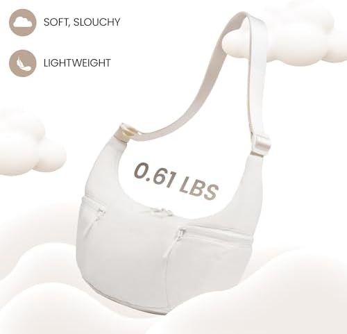 Women's VONAL Nylon Crescent Crossbody Bag for Slouchy Shoulder Hobo, Lightweight Moon Bag Dumpling Sling Purse | VONAL