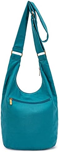 Coton Pose Women's Hippie Crossbody Bag - Top Zip Large Capacity Canvas Sling Bag - Handmade Jacquard Cloth