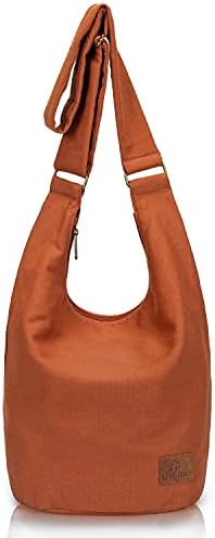 Coton Pose Women's Hippie Crossbody Bag - Top Zip Large Capacity Canvas Sling Bag - Handmade Jacquard Cloth