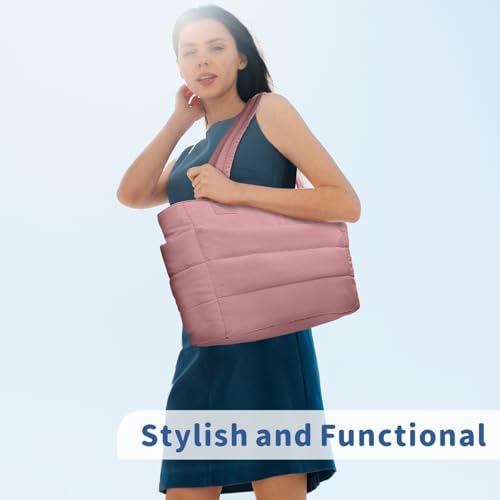 TOPDesign Lightweight Puffy Handbag for Women Travel TOPDesign Quilted Shoulder Bag for Women Work TOPDesign Puffer Tote