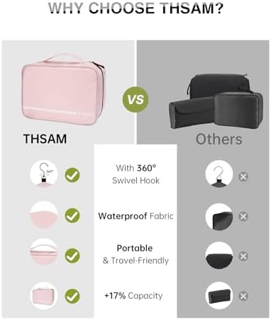 Travel Toiletry Bag for Women Men - Portable Large Hanging Organizer Sell Point: Makeup Bag for Cosmetic, Shampoo, Condi