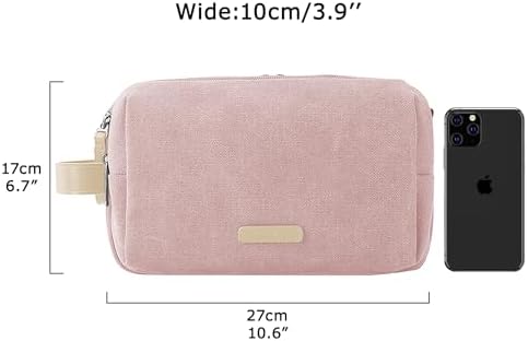 Men's Water-resistant Toiletry Bag - BAGSMART Dopp Kit Canvas Travel Organizer - Black - Large - Image 68