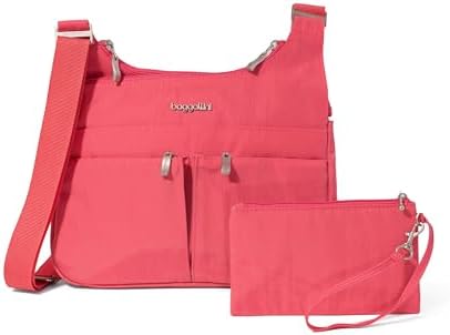 Baggallini Cross Over Crossbody Women Lightweight Water-Resistant Nylon Organized Travel Bag Purse