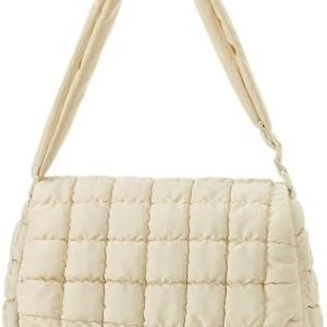 Herald Quilted Puffer Crossbody Bag for Women Lightweight Soft Nylon PaddingBubble Flip Top Shoulder Purse Handbag
