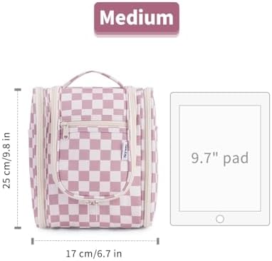 Narwey Large Blue Leaf Hanging Toiletry Bag for Women Travel and Men Cosmetics Organizers