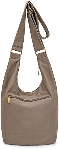 Coton Pose Women's Hippie Crossbody Bag - Top Zip Large Capacity Canvas Sling Bag - Handmade Jacquard Cloth