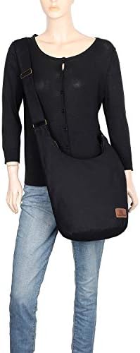 Coton Pose Women's Hippie Crossbody Bag - Top Zip Large Capacity Canvas Sling Bag - Handmade Jacquard Cloth