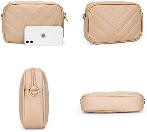 Herald Chevron Quilted Small Crossbody Bag for Women - Camera Side Shoulder Bag, 2 Sizes, Coin Purse Included Herald Che