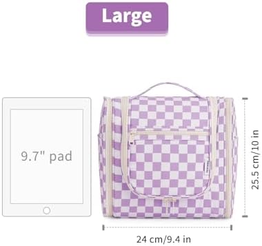 Narwey Large Blue Leaf Hanging Toiletry Bag for Women Travel and Men Cosmetics Organizers