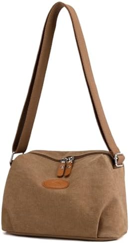 Sunshinejing Lightweight Crossbody Bag for Women | Casual Purses for Daily Travel | Small Canvas Bag with Adjustable Str