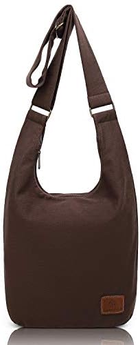 Coton Pose Women's Hippie Crossbody Bag - Top Zip Large Capacity Canvas Sling Bag - Handmade Jacquard Cloth