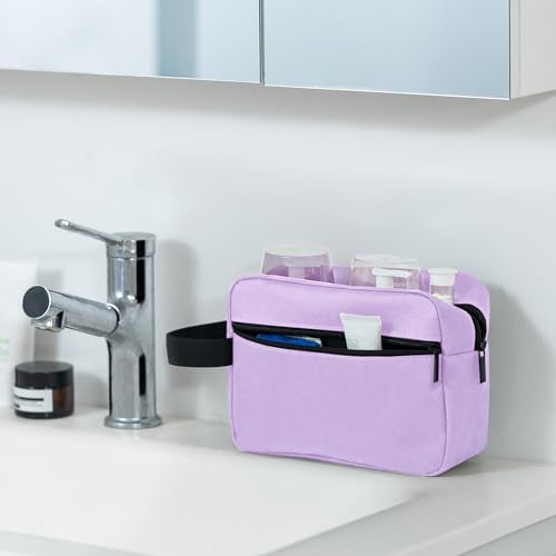 Elviros Lightweight Travel Toiletry Bag for Women and Men Travel Essentials Gifts for Men(Navy Blue) Global Recycled Sta