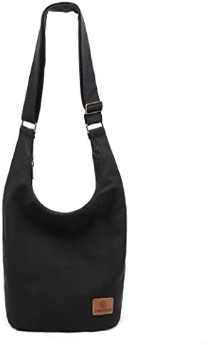 Coton Pose Women's Hippie Crossbody Bag - Top Zip Large Capacity Canvas Sling Bag - Handmade Jacquard Cloth