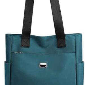 Water Repellent Large Capacity Shoulder Tote Bag Multi Pocket Nylon for Travel Work