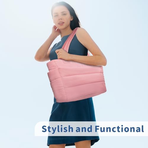 TOPDesign Lightweight Puffy Handbag for Women Travel TOPDesign Quilted Shoulder Bag for Women Work TOPDesign Puffer Tote