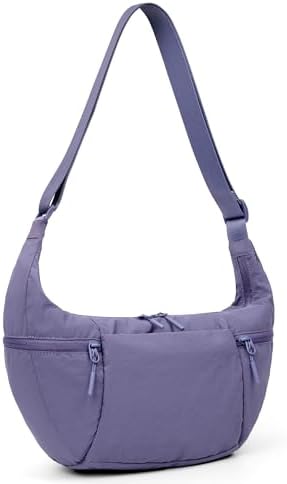 Women's VONAL Nylon Crescent Crossbody Bag for Slouchy Shoulder Hobo, Lightweight Moon Bag Dumpling Sling Purse | VONAL