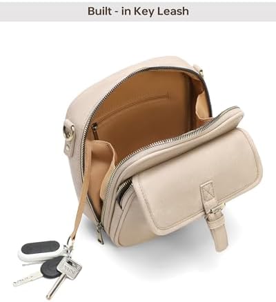 Goinsound Vegan Leather Crossbody Bag for Women & Men | Vintage Design Crossbody Shoulder Purse with Card Slots | Goins