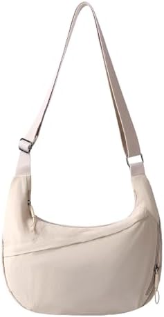 FFEDAYUN Crescent Bags for Women Casual Shoulder Handbags Multi-Pocket Lightweight Crossbody Purse Nylox Nylon Hobo Slin