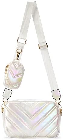 Herald Chevron Quilted Small Crossbody Bag for Women - Camera Side Shoulder Bag, 2 Sizes, Coin Purse Included Herald Che