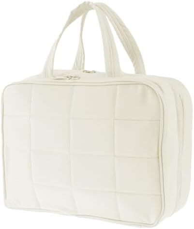 Toiletry Bag Compartmental Organizer Travel BagPortable Foldable with Anti-slip Metal Hook(Beige) Toiletry Bag Compart