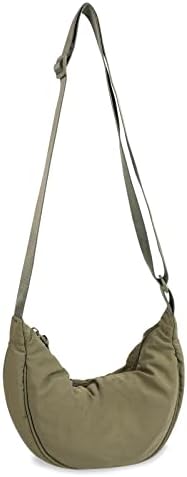 EVGLOW Nylon Crescent Crossbody Bag - Trendy Women's Travel Sling Bag EVGLOW Nylon Crescent Crossbody Bag - Small Men's