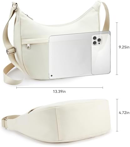 Fancy Forest KALIDI Nylon Crescent Bag Medium Casual Shoulder Crossbody Purse for Women Men Travel with External Pocket