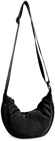 EVGLOW Nylon Crescent Crossbody Bag - Trendy Women's Travel Sling Bag EVGLOW Nylon Crescent Crossbody Bag - Small Men's